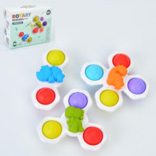 Гра B23A (36шт) брязкальце, спінер, набір 3шт, 12см, м'які кнопки текстурні, присоски,в кор-ці, 17-14-7см