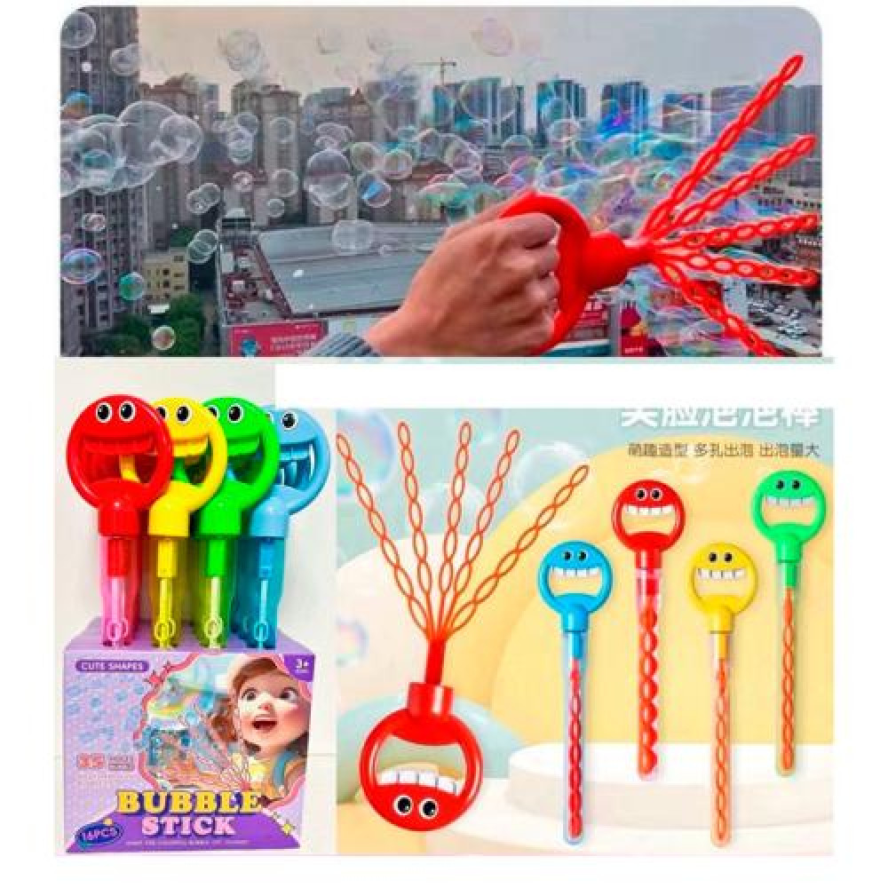 Мильні бульбашки 103A (96шт) меч, 44см, кришка-смайл, 16шт(4 кольори) в дисплеї, 25-44-19см