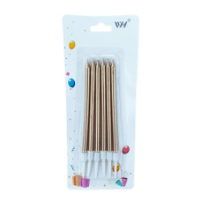 Свічки для торта перламутр айворі (6 шт) 13 см 14824