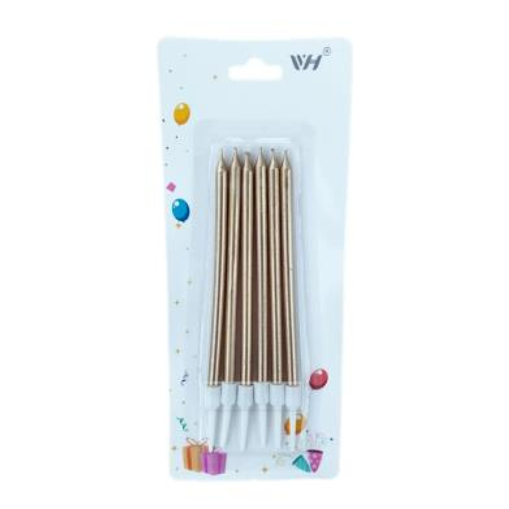 Свічки для торта перламутр айворі (6 шт) 13 см 14824