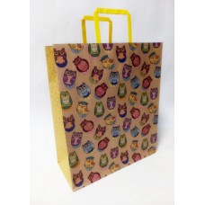 Пакет крафт ручки - прямокутні паперові кольорові, 32х15х38 см, папір 100 г/ м2 Крафт колір Бурий KGB 323815-24