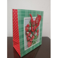 Пакет паперовий, 35х37х12 см, Папір крейдований 140г/м2. Повнокольоровий друк + матова ламінація+гліттер, GB-21332