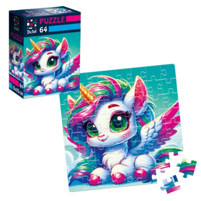 Пазли De.tail. Замріяна єдиноріжка. розмір коробки  7*10см  64 деталі DT1234-01 (укр)