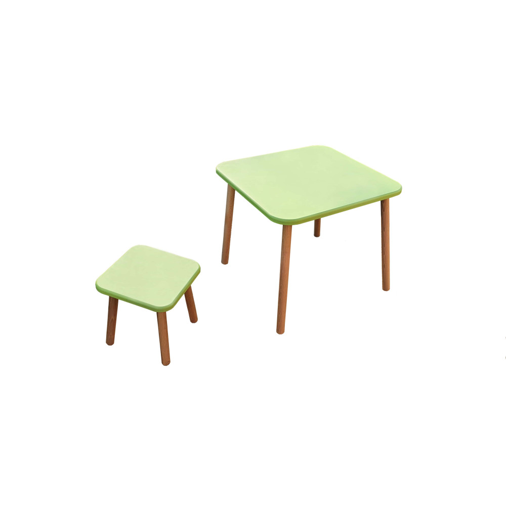 Комплект Зелений (столик+табурет) вис стол 520 мм стільн (600*600 мм.) табурет вис 300 сидіння (300*300)