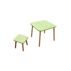 Комплект Зелений (столик+табурет) вис стол 520 мм стільн (600*600 мм.) табурет вис 300 сидіння (300*300)