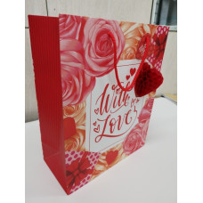 Пакет паперовий, 30х40х17 см, Картон крейдований 190г/м2. Повнокольоровий друк + матова ламінація + 3D фігурна іграшка, що відкривається, дизайн -GB-2