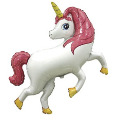 Фольгована куля фігура Flexmetal "Єдиноріг Рожевий" 105 см 07792