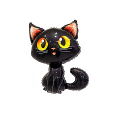 Фольгована куля фігура Flexmetal "Чорний кіт" 11404