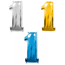 Цифра фольга 1 в асортименті (синя, золота, срібна) 901761 Flex Metal