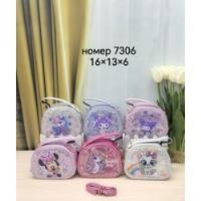 Сумка дитяча 7302 штучна шкіра 15*12*6с мікс кольорів, в упаковці