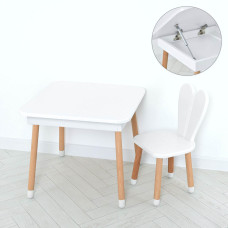 Комплект ARINWOOD Зайчик Table з ящиком Білий Однотонний (столик + стілець) 4-025W-TABLE