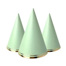 Святковий ковпак "Золото кант на м'ятному" (10 шт/уп) 15 см 997955