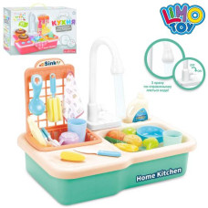 Кухня WD-R25 (18шт) мийка (ллється вода), 39,5-24,5-34см, посуд, продукти, 20предм, на бат-ці, в кор-ці, 40-27-11,5см