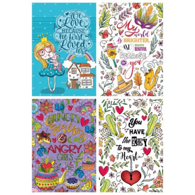 Блокнот Мікро ембоссінг, формат 145х197 мм, 64 аркуша 18370-18373