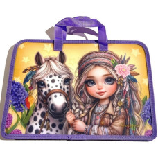 Папка-портфель на блискавці, з ручками, А4+, 600мкм, кольоровий друк Р0222