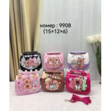 Сумка дитяча 9123 штучна шкіра 15*12*6с мікс кольорів, в упаковці