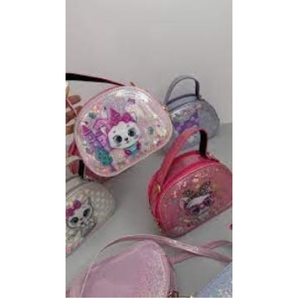 Сумка дитяча 670 штучна шкіра 15*12*6с мікс кольорів, в упаковці