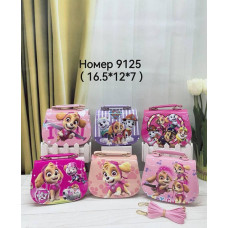 Сумка дитяча 9125 штучна шкіра 15*12*6с мікс кольорів, в упаковці