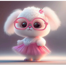 Алмазна мозаїка "Модний кролик в окулярах", 20*20см, на рамці, в кор.21*21*2,5см, ТМ Dreamtoys S10002