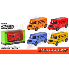 Автобус мет. АВТОПРОМ арт. AP7475 (120шт/2) короб. 16,5*9,5*6,5см