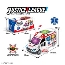 Машина швидка батар арт. 89-603A (180шт/3)  короб. 14*7*6см