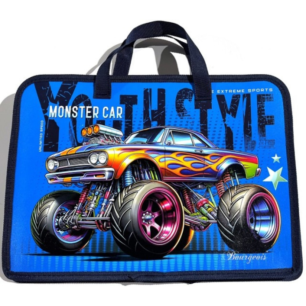 Папка на блискавці з довгими ручками, А4+, 500мкм, кольоровий друк (1 відділення) Р0261