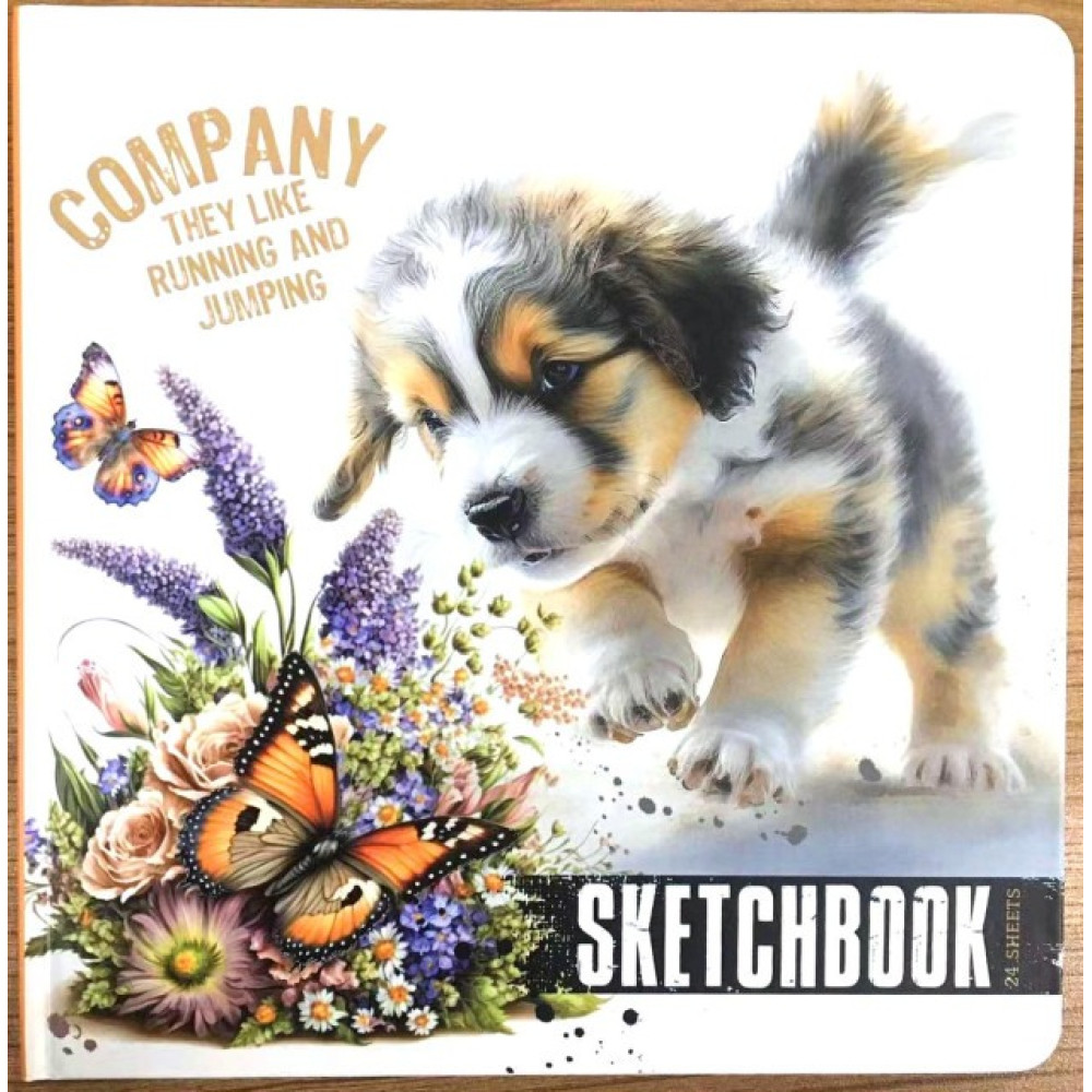 Скетчбук 200х200 мм, 24 аркуша, папiр 120г/м2 бiлого кольору, чисті аркуші N9581