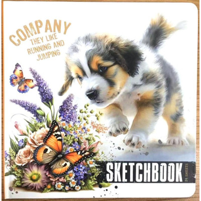 Скетчбук 200х200 мм, 24 аркуша, папiр 120г/м2 бiлого кольору, чисті аркуші N9581