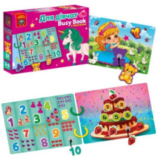 Гра розвиваюча Vladi Toys з липучками. "Бізі бук. Для дівчат" VT1310-09