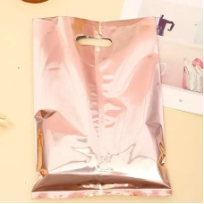 Пакет подарунковий фольгований "Рожеве золото" 17x25 см 10 шт. 14602