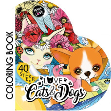 Фігурна книжка-розмальовка з наліпками, 100г, Скоба, 200х200 мм, 4+2 аркушів, дизайн-2216