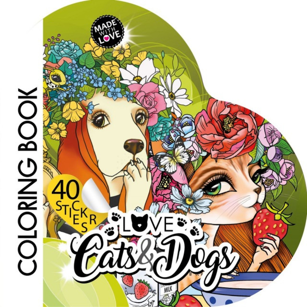 Фігурна книжка-розмальовка з наліпками, 100г, Скоба, 200х200 мм, 4+2 аркушів, дизайн 2215