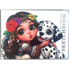 Скетчбук А6, 48 аркушів, 100г/м2, блок без друку (ЧИСТІ АРКУШІ), дизайн N9837