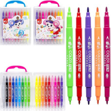 Фломастер двосторонній 18 кольорів 249-18 у пластиковому боксі (118626)