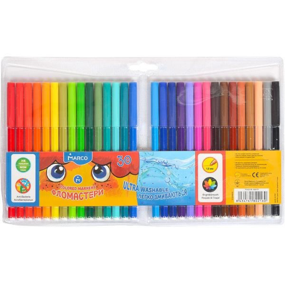 Фломастери 30 кольорів "1690" MARCO (105732)