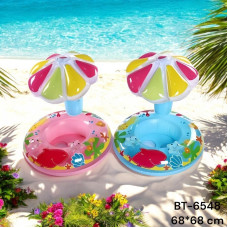 Круг з зонтиком надувний для плавання 68х68см