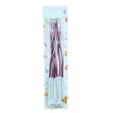 Свічки для торта Хвилясті кручені рожеве золото (6 шт) 15 см 13299