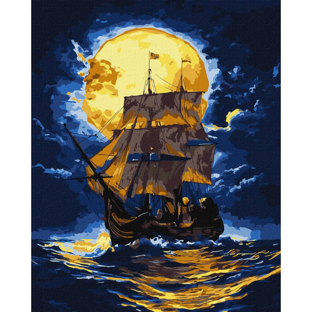 Набір для розпису по номерах "Там, де небо зустрічає море з фарбами металiк extra" 40х50см KHO6375