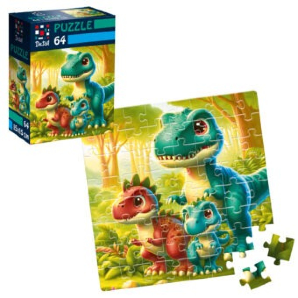 Пазли De.tail. Веселі динозаврики. 64 деталі DT1234-21(укр)