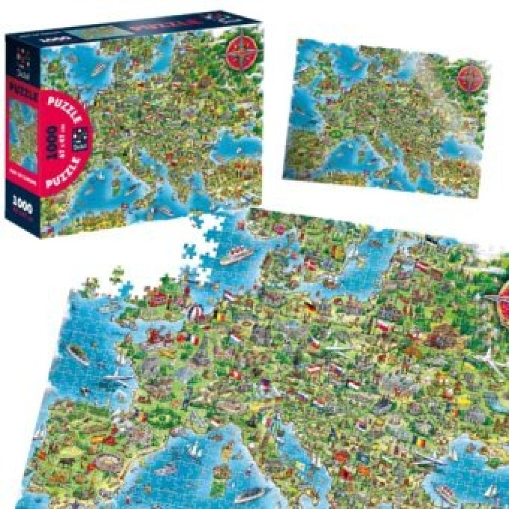 Пазли De.tail. Мапа Європи. 1000 деталей DT1000-16