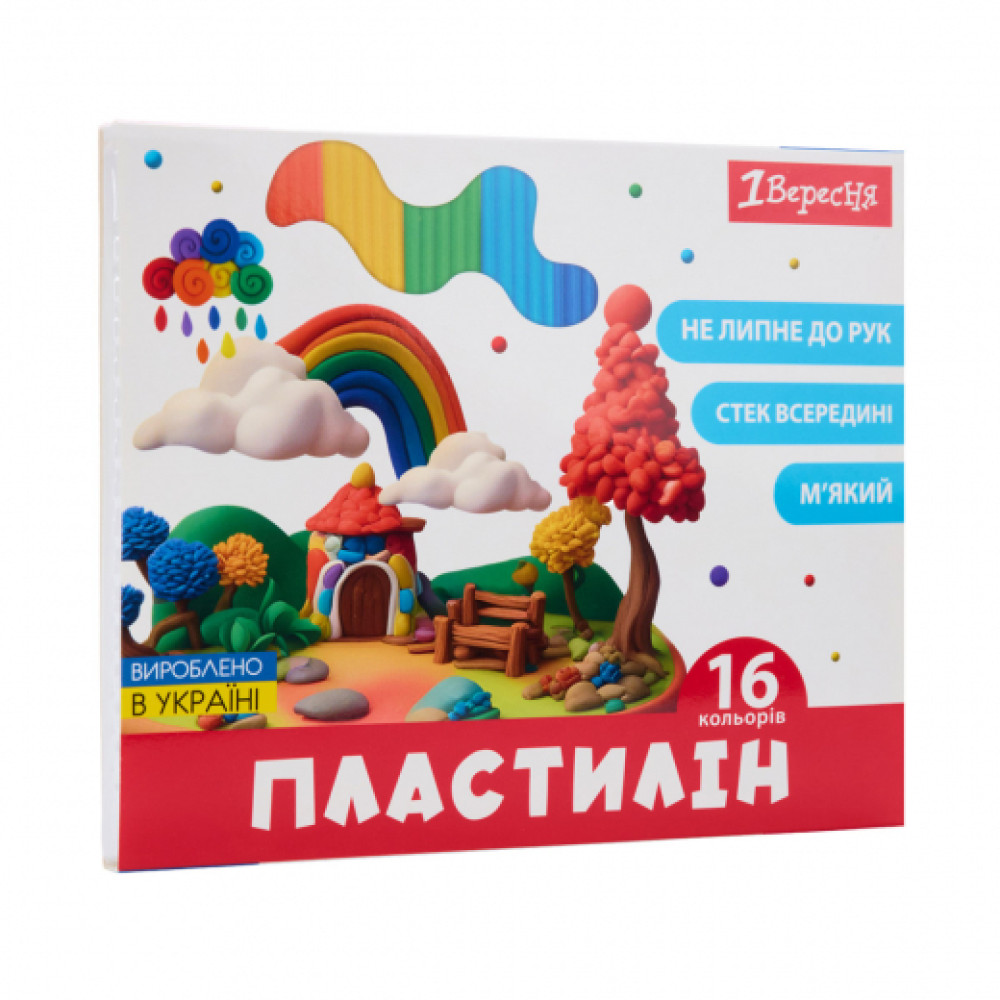 Пластилін 1Вересня Zoo Land 16 кольорів 320 г 540676