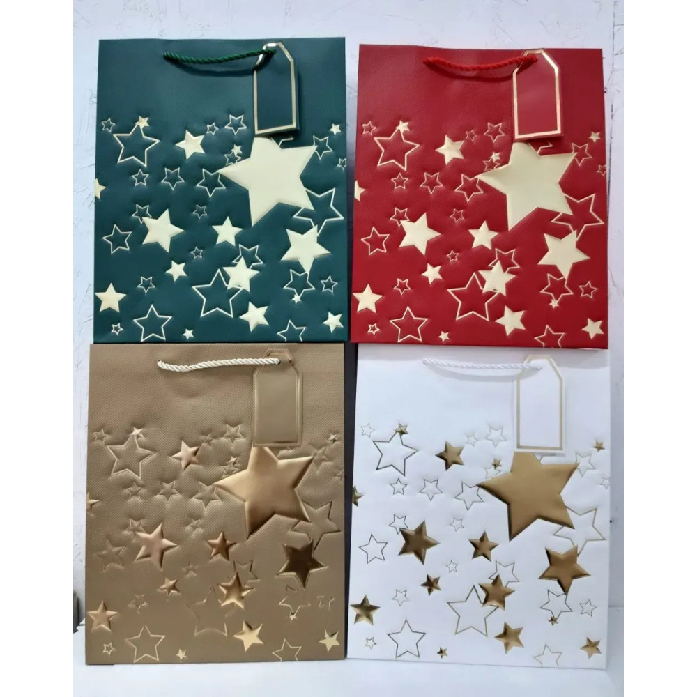 Пакет подарунковий "Золота зірка" Великий (L 41,5х30х12см) 15149