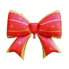 Фольгована фігура Бантик червоний з золотом 15328