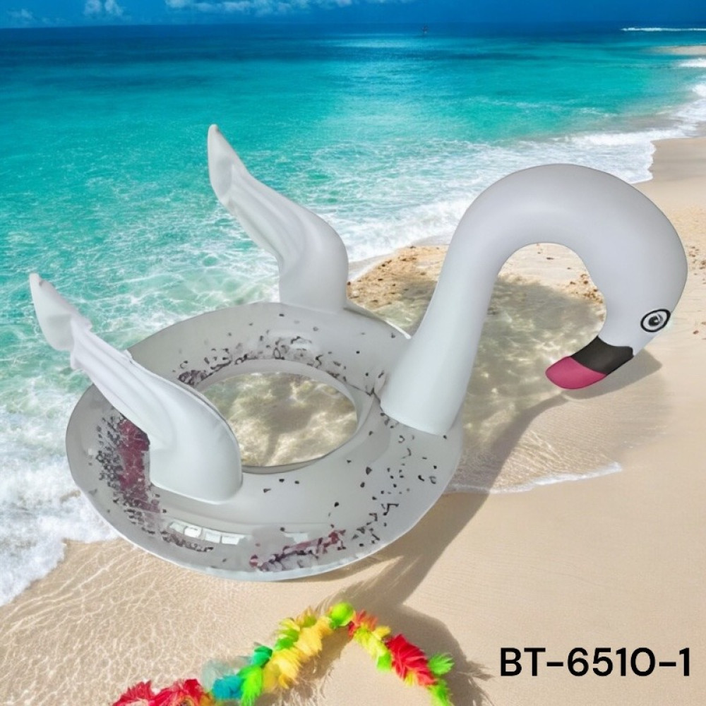 Фламінго БІЛИЙ BT-6510-1 блискучий надувний для плавання 70см (уп.6) (ящ. 180)