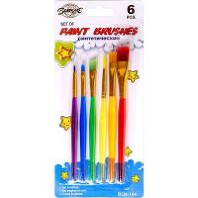 Набір пензликів 6 шт "Нейлон кольорові пластик" BLK-106