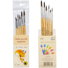 Набір пензликів "Білка" 6 штук "C" 89602