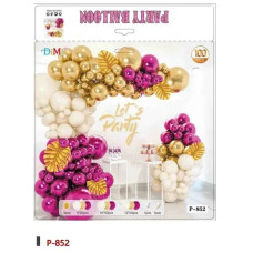 Набір для фотозони Фольгованих та латексних Куль Фуксія, золотий хром QQL-852 (14639)