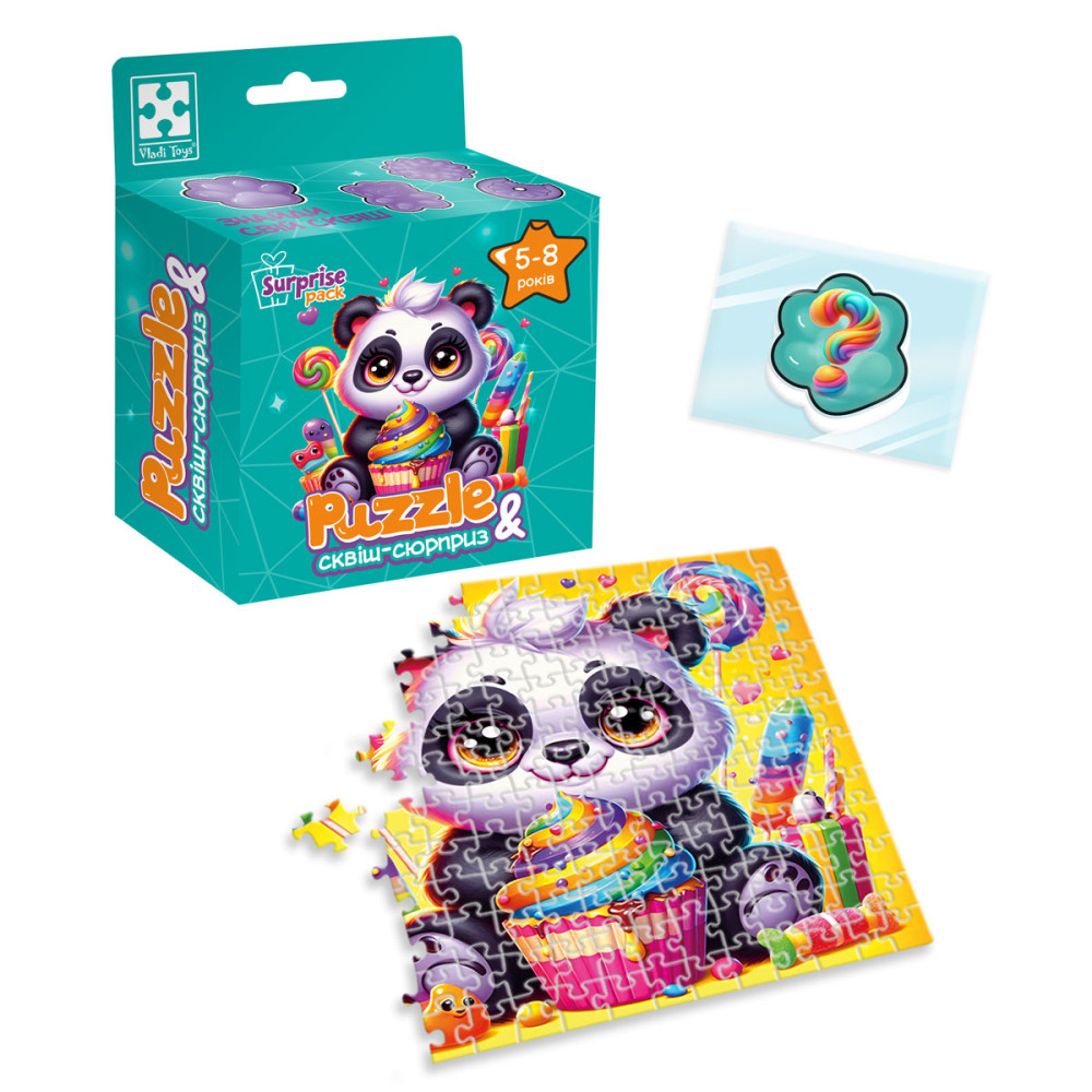 Гра розвиваюча пазли із сюрпризом "Панда" VT8030-08(укр)