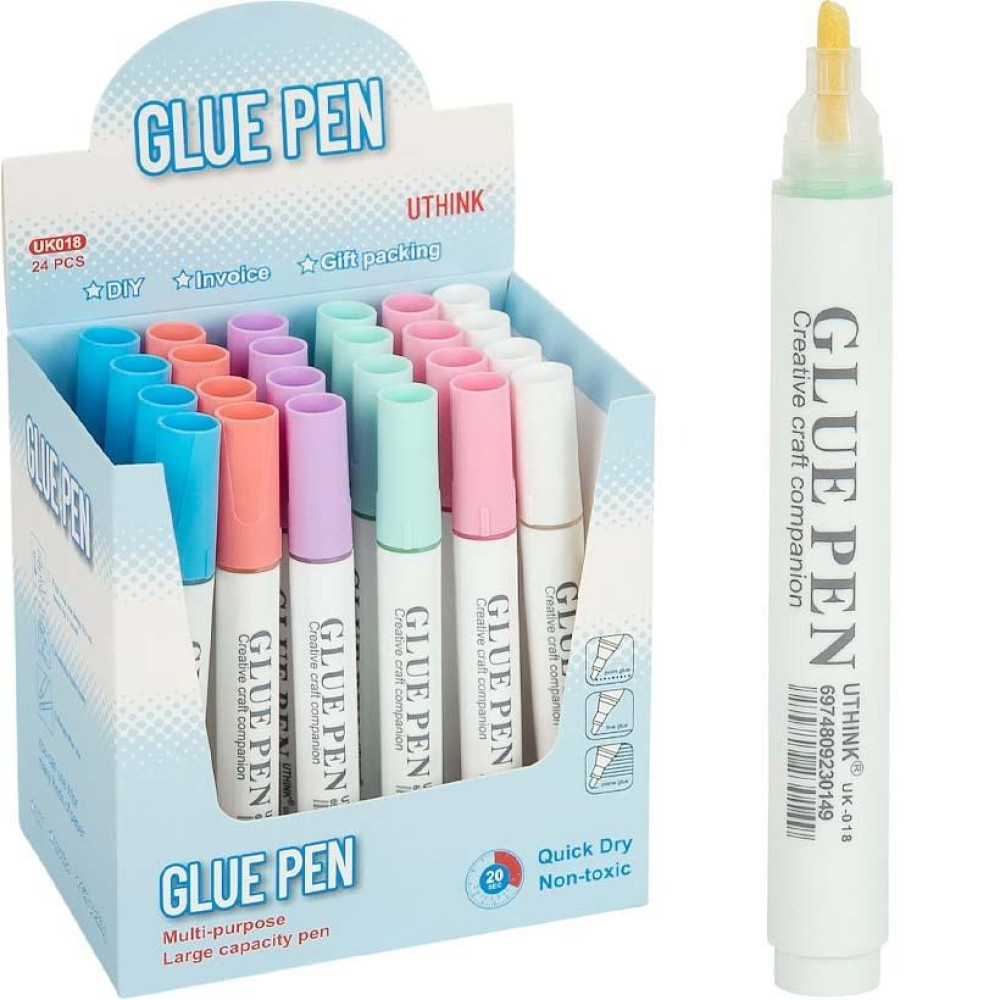 Клей-ручка Glue Pen кольорова UK018