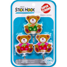 Набір гачків 3 шт самоклеючих "Ведмедик" 5 см 9057